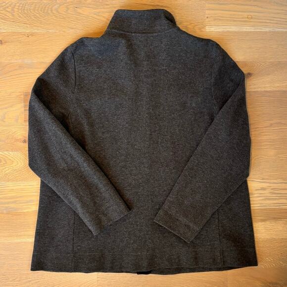 Lauren Ralph Lauren Ponte Jacket Button Down Heavy Knit Charcoal Womens Large - Picture 5 of 10